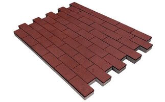  Тротуарная плитка Steinrus Прямоугольник Лайн 200х100х60 мм Красный: внешний вид